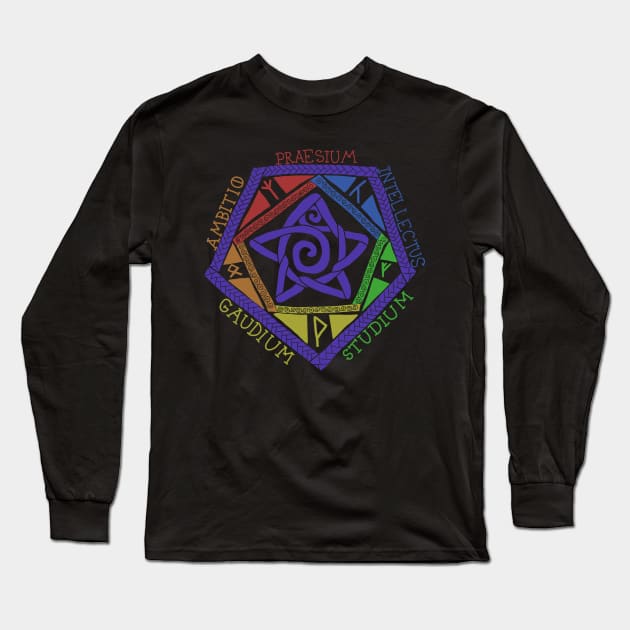 Five Points of Wizardry Long Sleeve T-Shirt by MizDraws